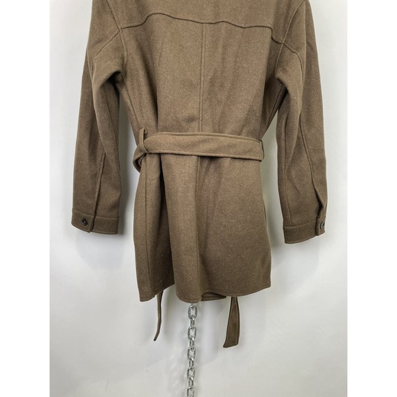 7 FOR ALL MANKIND BROWN WOOL TIE WAIST JACKET SIZE MEDIUM - Picture 9 of 11